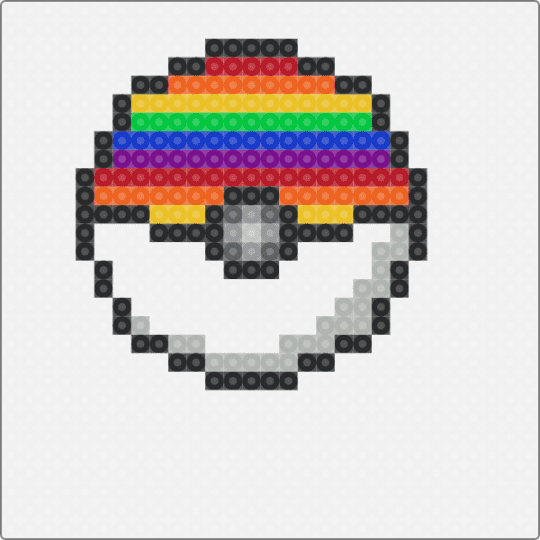 Rainbow pokeball - colorful, gay, pokeball, queer, rainbow, red, white, yellow