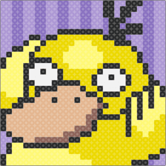 psyduck keychain - pokemon, sprite, yellow