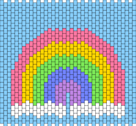 rainbow bag panel - rainbow,clouds,sky,pastel,panel,bag,bright,colorful,light blue,pink
