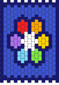 rainbow flower banner / panel - flower,petals,rainbow,bloom,panel,blue