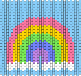 rainbow bag panel - rainbow,clouds,sky,pastel,panel,bag,bright,colorful,light blue,pink