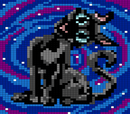 Black cat - blue, brown, coraline, pink, purple