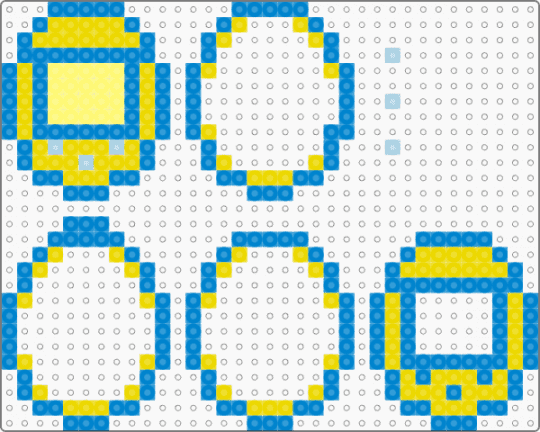 4x yellow and blue tamagotchi shaker pattern - blue,yellow,4x,bfb,shaker,tamagotchi