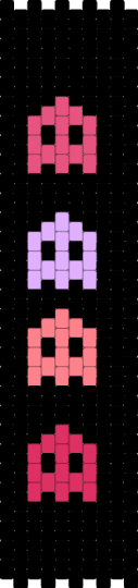 Pac Man 🟡 - black, game, pacman, pink, red