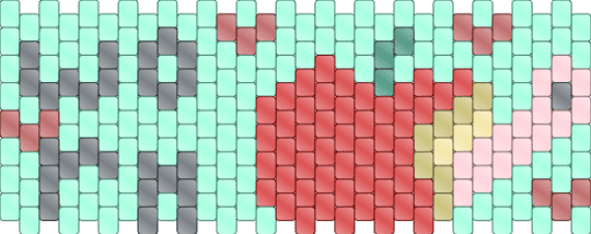 Worm 🪱 - apple, cuff, fruit, red, teal, worm