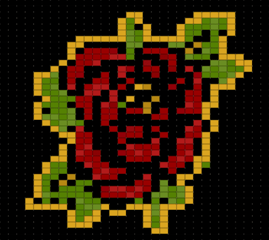 rose - black, green, orange, red