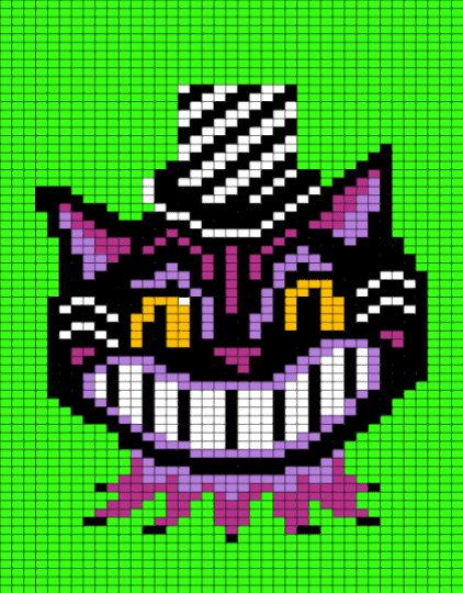 Vintage Clown Cat - green