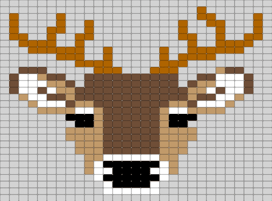 Deer - brown, deer, ponybeads, tapestry, white
