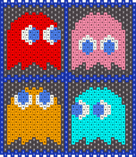 Even Peyote Stitch Pacman Ghost - brown, purple