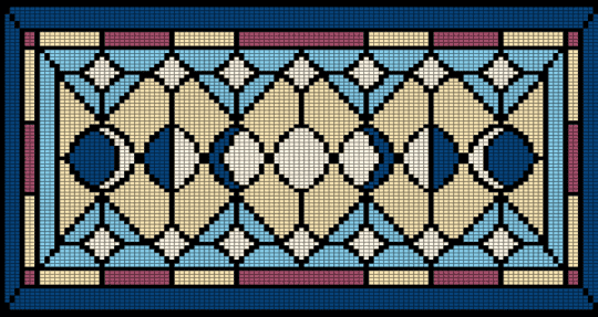 stained glass - beige, blue, light blue