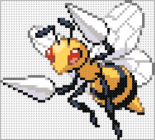HG/SS Beedrill Battle Sprite - beedrill, beige, colorful, orange, pokemon, pokemon sprite, white, yellow