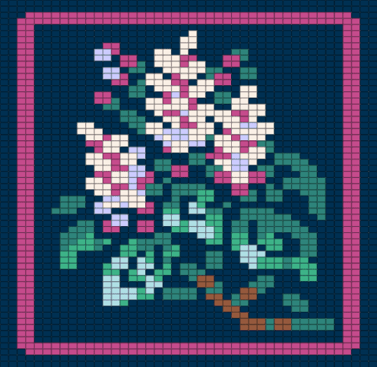 Flower - blue, pink