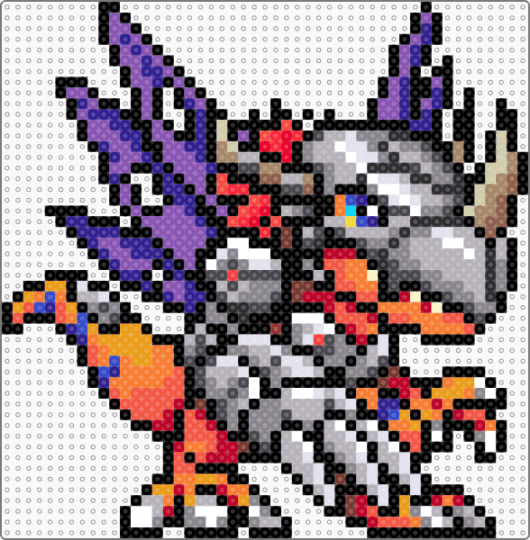 Metalgreymon - beige, black, colorful, gray, purple, red