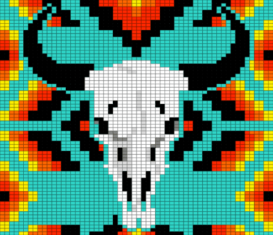 Cattle Skull - teal