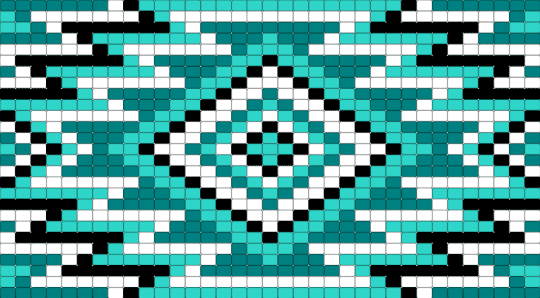 Pattern - teal, white