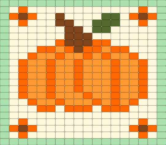 Pumpkin - orange, teal