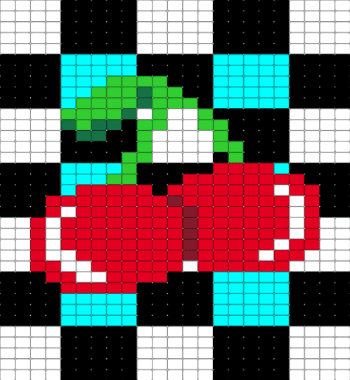 Cherries - light blue, red
