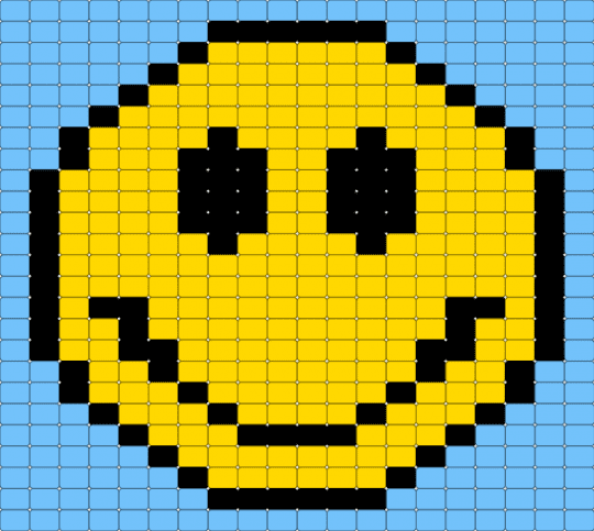 Smiley Face - light blue, yellow