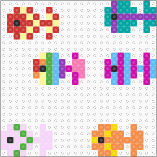 Little fishys - orange, pink, red