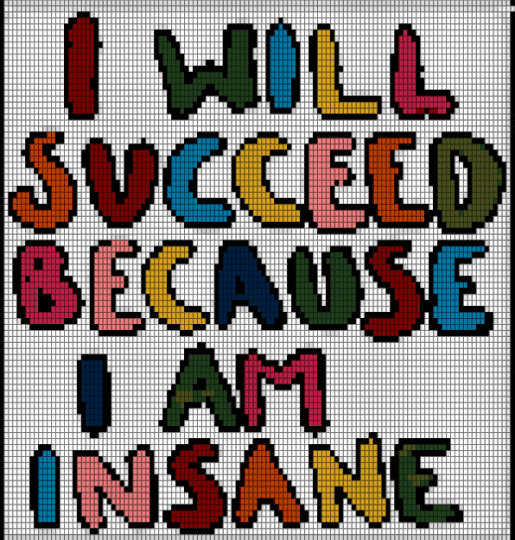 I will succeed - blue, red, white