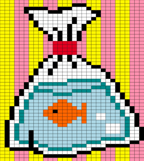 Fishy fishy - light blue, pink, yellow