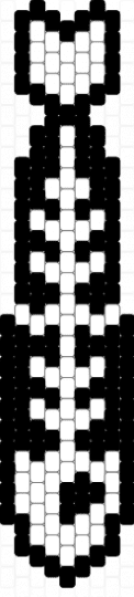 fish bone tie - black,white