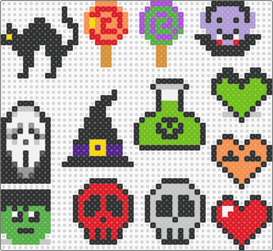 ,Halloween 1 - black, colorful, green, orange, red