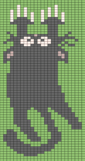 grey cat scratch - gray, green