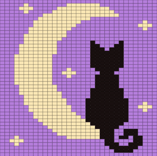 cat and moon v2 - beige, pink