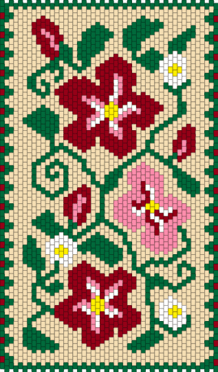 Floral Banner - beige, green