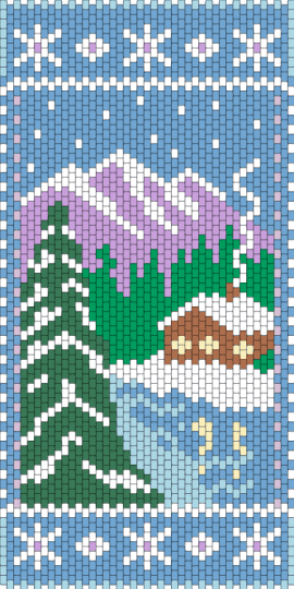 Pastel Winter Landscape - light blue