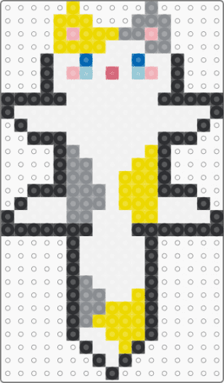 Folding yellow grey cat - white,yellow,gray