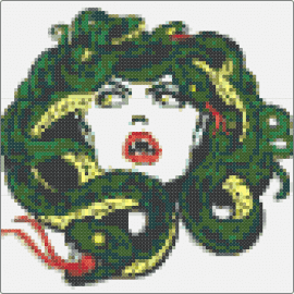 FB request13 - medusa,portrait,snakes,hair,green