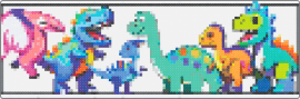 Dino line up - dinosaurs,prehistoric,cute,colorful,teal