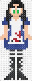 Alice madness returns perler - alice in wonderland,madness returns,character,video game,trippy,spooky,black,blue,white