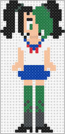 Yandere sim music club perler 2/5 - yandere simulator,character,video game,green,tan,gray