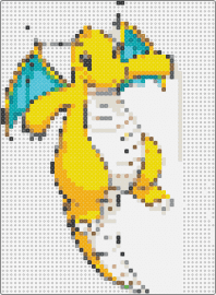 Dragonite Big Boi - dragonite,pokemon,evolution,character,gaming,yellow,teal,white