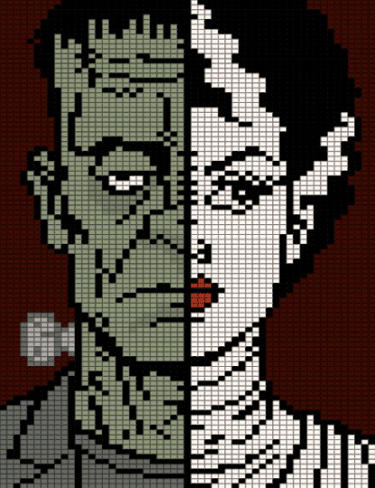frankenstein and his bride - brown, gray