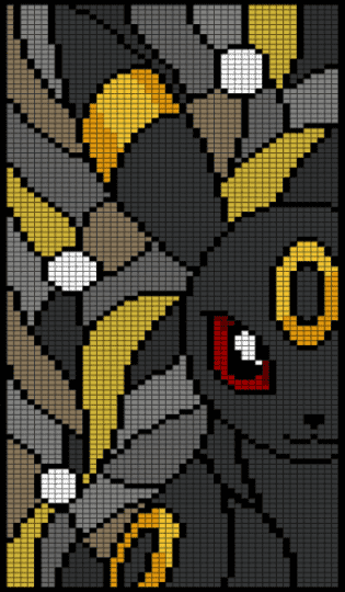 umbreon mosaic - black, gray, tan, yellow