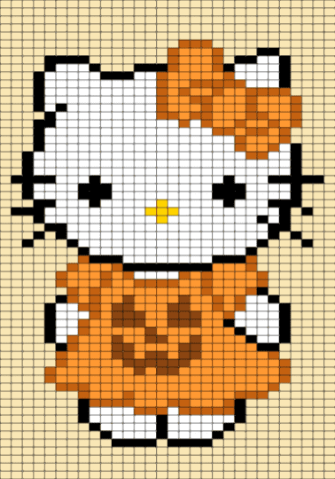 pumpkin dress hello kitty - beige, orange