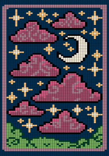 framed moon - blue