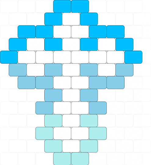 Cross charm - light blue, white