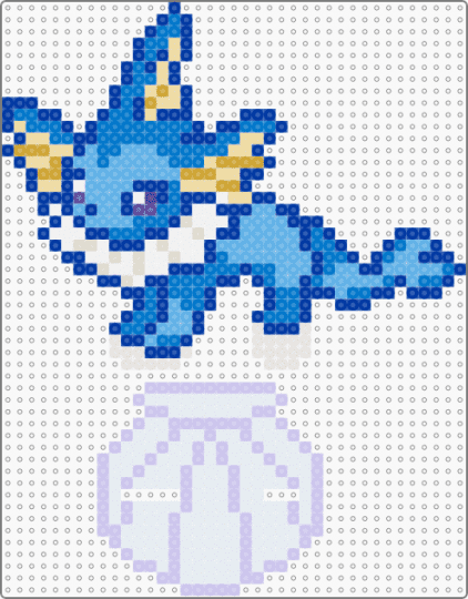 Vaporeon figure - blue, figure, light blue, pink, pokemon, vaporeon