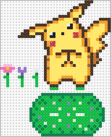 Pikachu Figure - brown, character, figure, figurine, gaming, green, nintendo, orange, pokemon, yellow