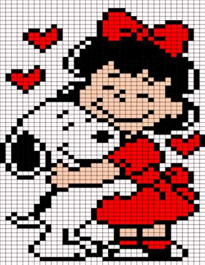 Snoopy and Lucy hug - beige, lucy, lucy peanuts, peanuts, red, snoopy, snoopy peanuts, valentine, valentines, valentines day, white