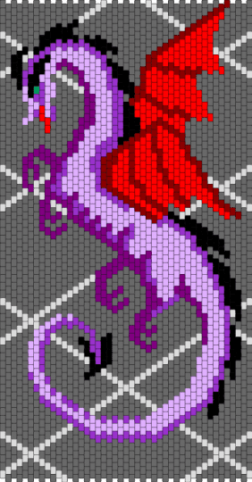 Dragon - dragon, gray, pink, purple, red