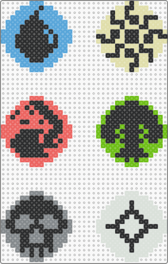 MTG Mana - black, blue, colorful, colorless, gray, green, mana, mtg, red, white, yellow