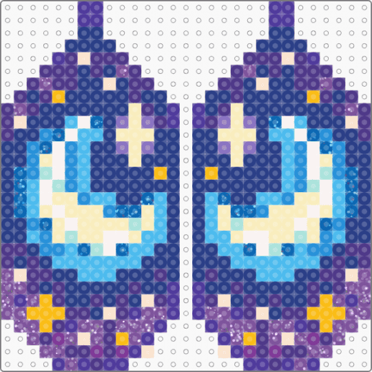 Brick stitch fringe earring pattern - blue, celestial, earrings, light blue, moon, purple, space