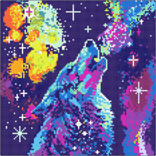 Spirit wolf - colorful, cotdwolves, large pattern, pink, psychedelic, purple, wolf