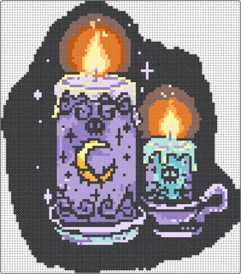 Spooky candle wall or door hanging - black, blue, candles, colorful, cotdcandles, fall, halloween, pink, spooky, tan